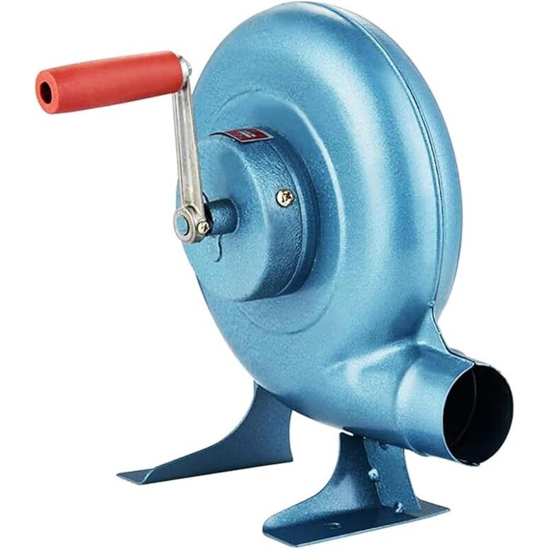 Handkurbel-Schmiede-Gebläse, Eisengetriebe, Popcorn-Ventilator, manueller Ventilator, manuelles Grill-Luftgebläse zum Kochen, 80 W bis 350 W, Blau,