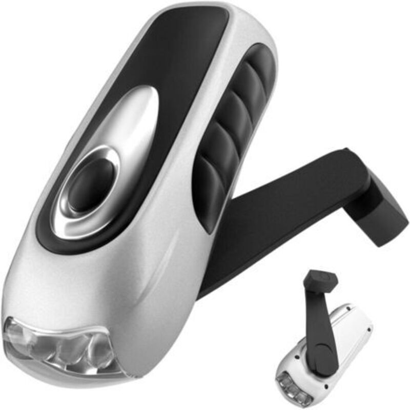 Handkurbel-Taschenlampe, selbstaufladende Camping-Taschenlampe, wasserdichte tragbare Taschenlampe mit 3 LED-Leuchten für Outdoor-Rucksack-Camping, 1