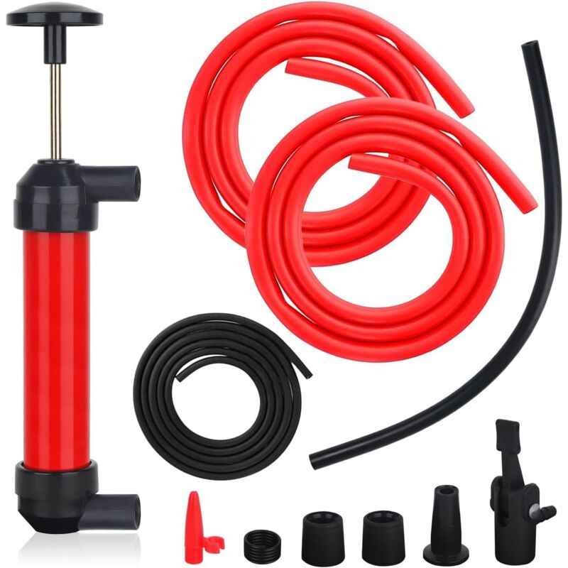 Handpumpe Wasser,Wasser Benzin Öl Absaugpumpe,Benzin Absaugpumpe,Ölabsaugpumpe,Siphonpumpe,Manuelle Pumpe,Umfüllpumpe mit 3 Schläuchen für Benzin