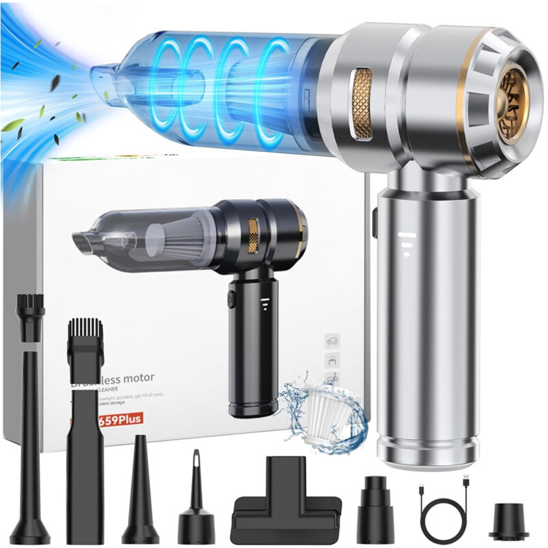 Handstaubsauger, 4-in-1 16000PA Handheld Kabelloser Staubsauger 6000mAh Akku mit bürstenlosem Motor Luftstaub & Luftgebläse & Pumpe, Staubsauger für