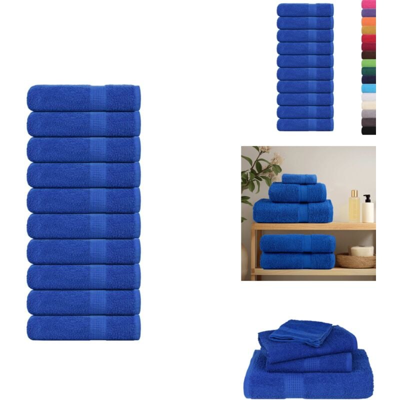 Handtücher 10 Stk. Blau 50x100 cm 360 g/m² 100% Baumwolle - Handtuch - Handtücher - Badetuch - Gesichtstuch