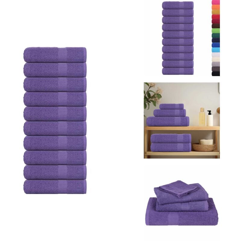 Handtücher 10 Stk. Lila 50x100 cm 360 g/m² 100% Baumwolle - Handtuch - Handtücher - Badetuch - Gesichtstuch