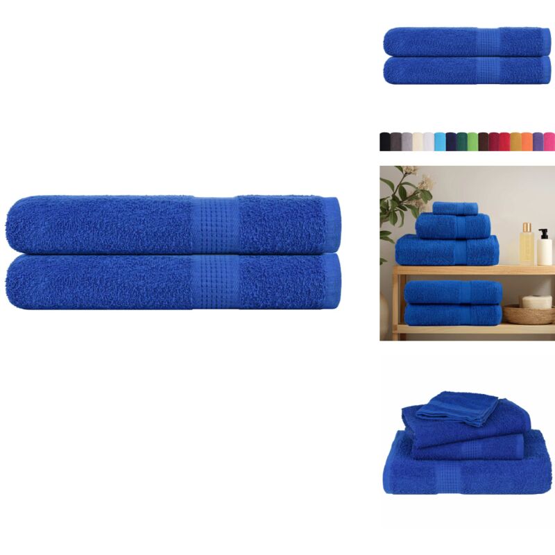 Handtücher 2 Stk. Blau 100x200 cm 360 g/m² 100% Baumwolle - Handtuch - Handtücher - Strandtuch - Badetuch