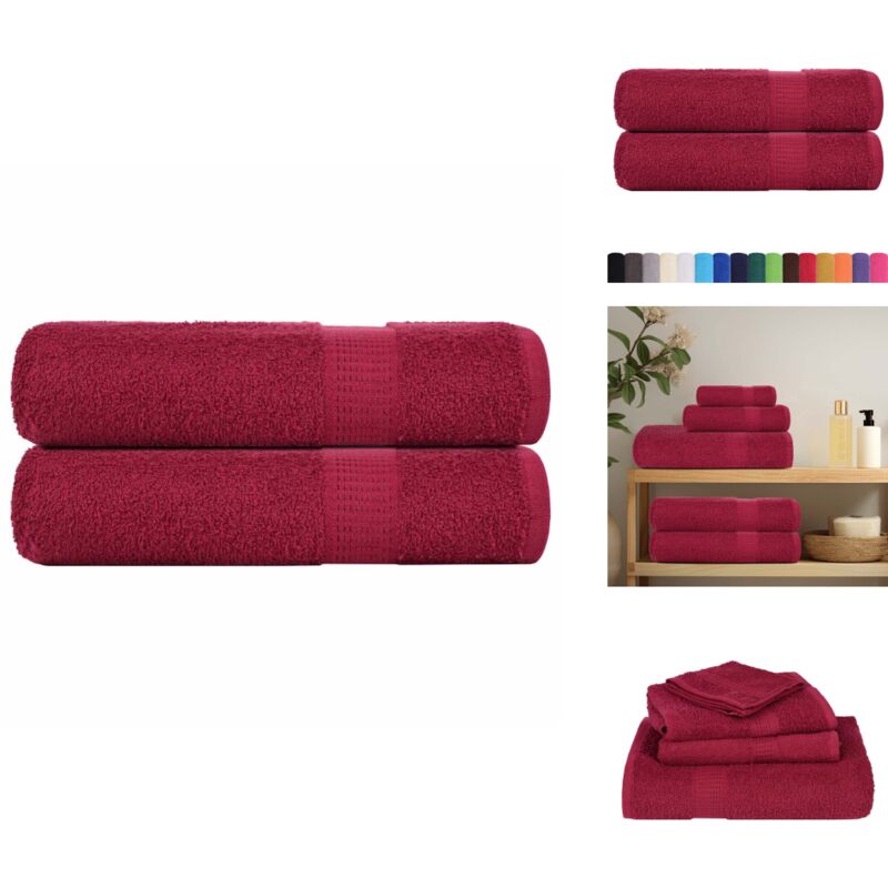 Handtücher 2 Stk. Bordeauxrot 50x100 cm 360 g/m² 100% Baumwolle - Handtuch - Handtücher - Badetuch - Gesichtstuch