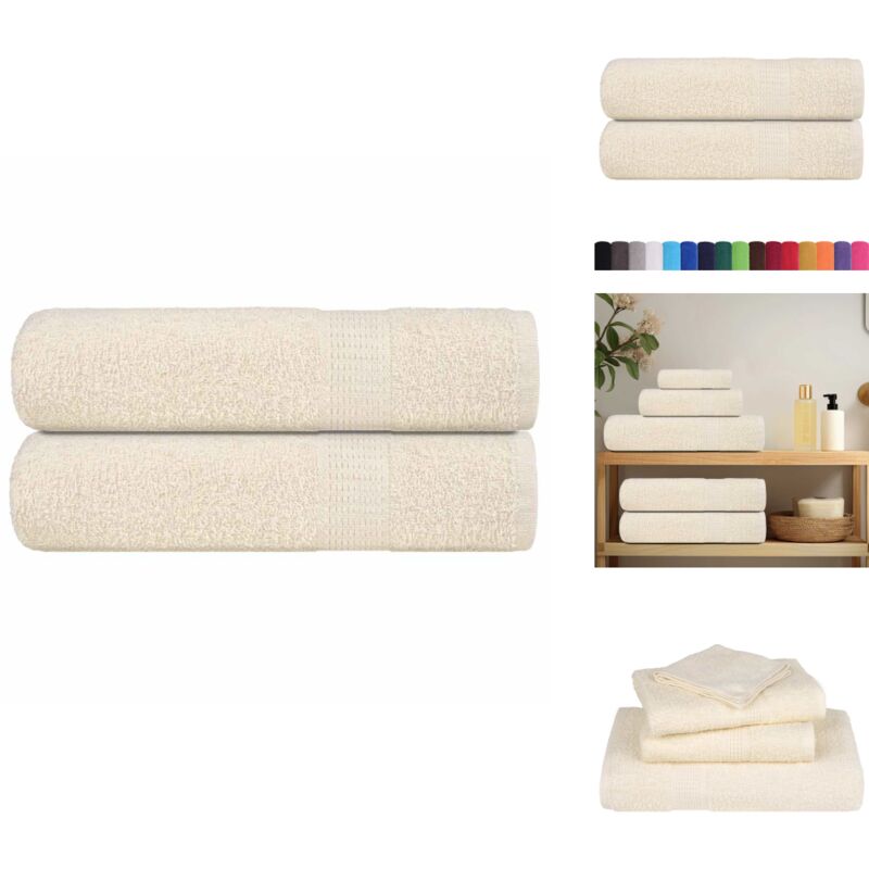 Handtücher 2 Stk. Creme 50x100 cm 360 g/m² 100% Baumwolle - Handtuch - Handtücher - Badetuch - Gesichtstuch