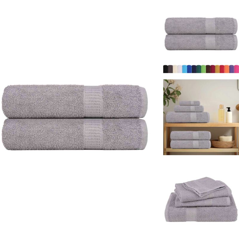 Handtücher 2 Stk. Grau 50x100 cm 360 g/m² 100% Baumwolle - Handtuch - Handtücher - Badetuch - Gesichtstuch