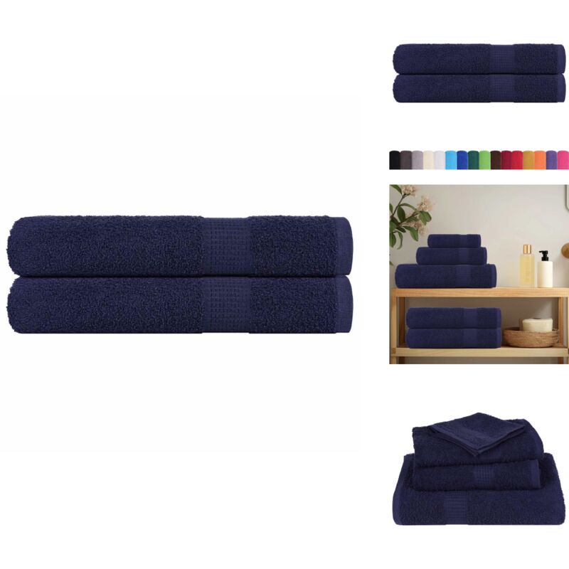 Handtücher 2 Stk. Marineblau 100x200 cm 360 g/m² 100% Baumwolle - Handtuch - Handtücher - Strandtuch - Badetuch