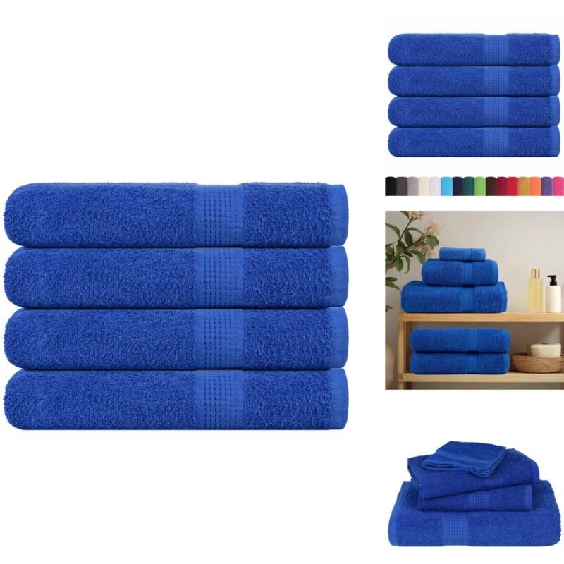 Handtücher 4 Stk. Blau 100x200 cm 360 g/m² 100% Baumwolle - Handtuch - Handtücher - Strandtuch - Badetuch