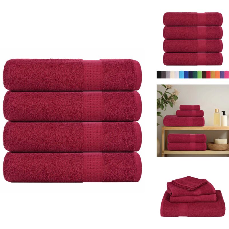 Handtücher 4 Stk. Bordeauxrot 50x100 cm 360 g/m² 100% Baumwolle - Handtuch - Handtücher - Badetuch - Gesichtstuch