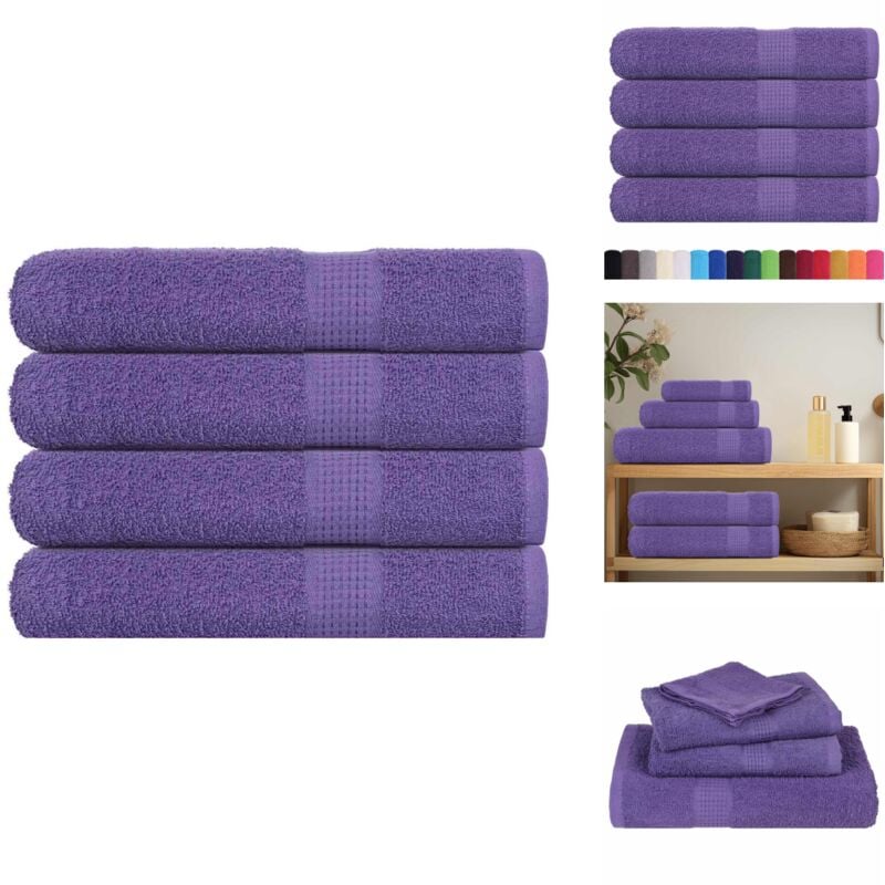 Handtücher 4 Stk. Lila 100x200 cm 360 g/m² 100% Baumwolle - Handtuch - Handtücher - Strandtuch - Badetuch