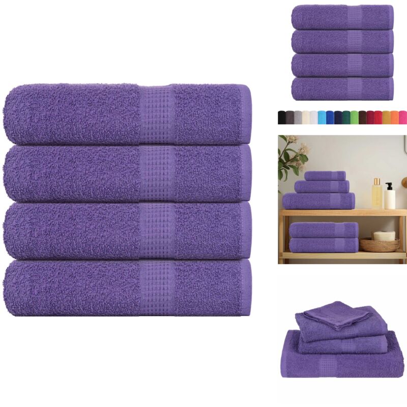Handtücher 4 Stk. Lila 50x100 cm 360 g/m² 100% Baumwolle - Handtuch - Handtücher - Badetuch - Gesichtstuch