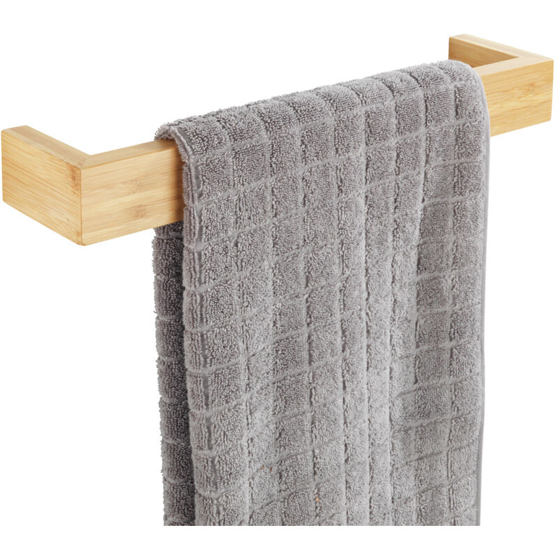 Wenko - Handtuchstange aus Bambus, 40 cm, Handtuchhalter, Braun, Bambus natur - braun