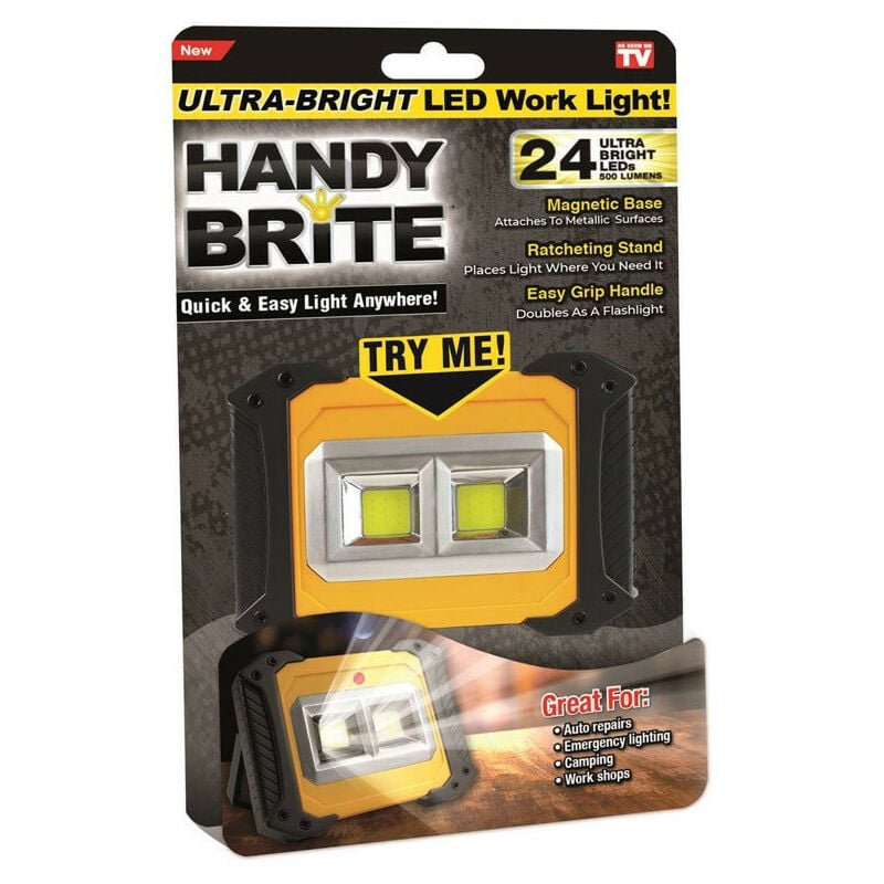 Venteo - handy brite - LED-Scheinwerfer Aufladbar 4 Positionen 3x aa 500 lm für Camping, Baustelle, Garage, Werkstatt