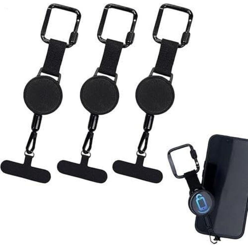 Handysicherung Outdoor Ausziehbar, Handy Diebstahlschutz Band, Handy Sicherung For Wandern, Einziehbarer Telefonhalter mit Kassabinator für