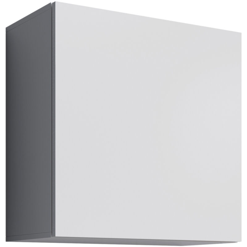 Mb Moebel - Hängeschrank Vitrinenschrank Vitrine Wohnzimmer 1 Tür 2 Fächer Weiß Matt 60x60x30cm Modell Aitana Q1