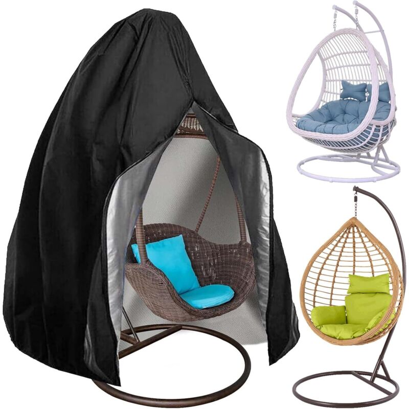 Hängesessel Abdeckung Outdoor,Abdeckung Hängesessel Wasserdicht Winterfest 210D Oxford Gewebe Winddicht Anti-UV Hängestuhl Abdeckunng Schutzhülle für
