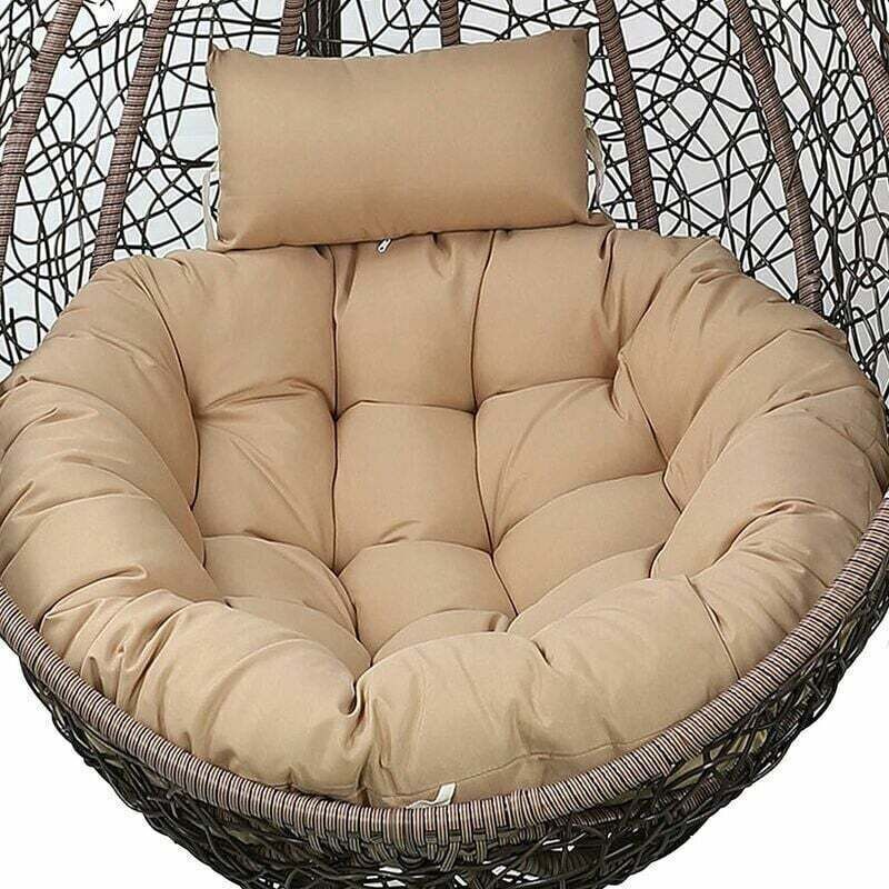 Hängesesselkissen mit Kopfkissen, Outdoor-Kissen für Hängesessel, Schaukelsessel, Eiersessel, Hängesessel, Rattan-Sitzkissen für den Garten
