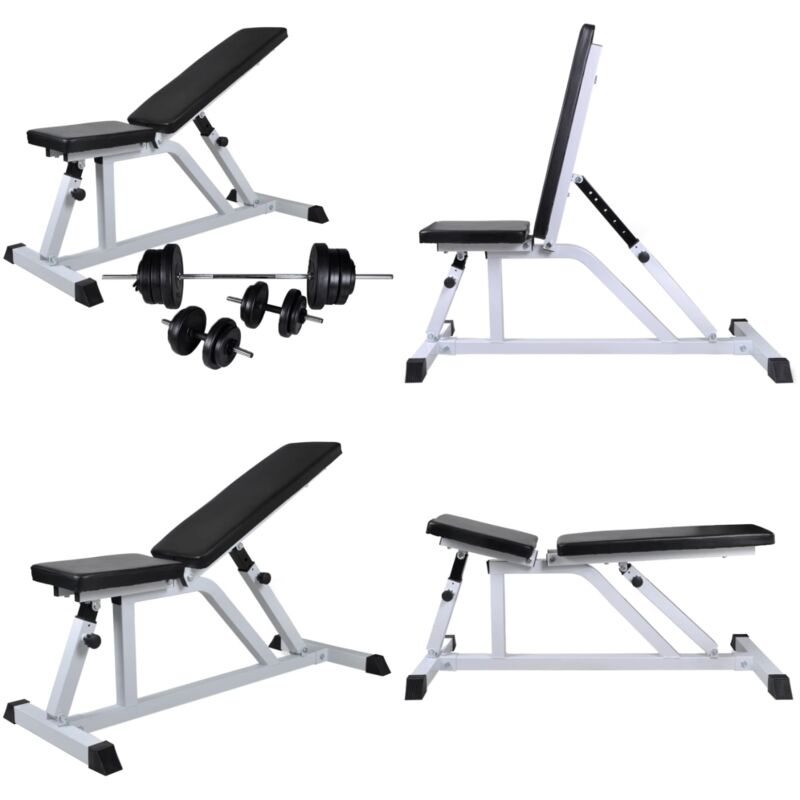 Vidaxl - Hantelbank mit Langhantel und Kurzhantel Set 60,5 kg - Trainingsbank - Trainingsbänke - Home & Living