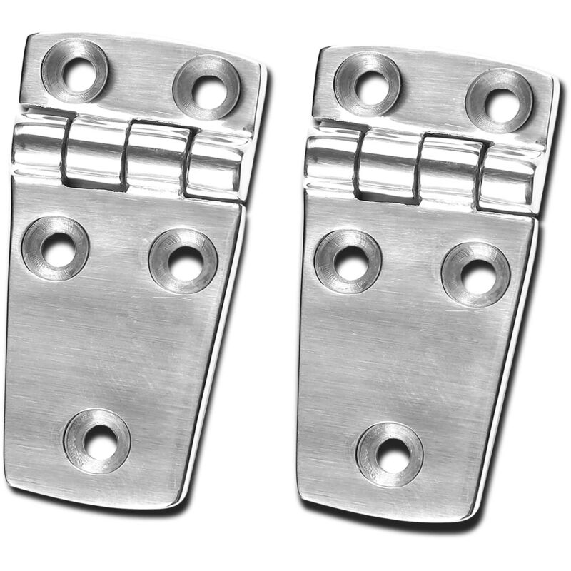 Hardware-Scharniere für Regaltüren, robuste Stahlscharniere für Boote, Schrank-Deckscharniere, Edelstahl, für Boote und Garagen, 2 Stück, 38 mm x 70