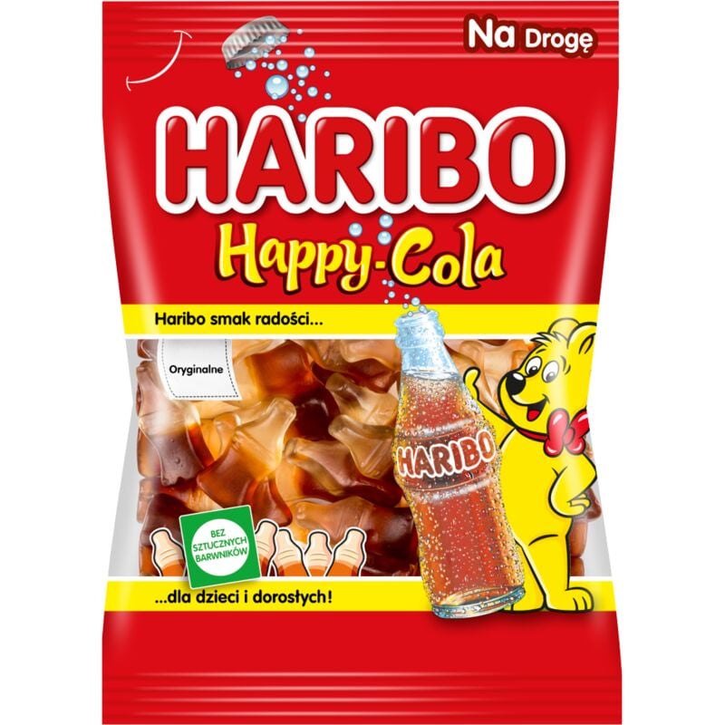 HARIBO Happy-Cola: Gelees mit Cola-Geschmack 85g - Original, ohne künstliche Farbstoffe