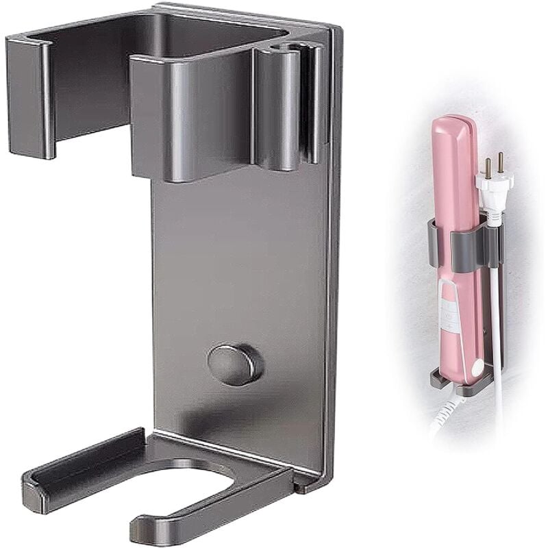 Csparkv - Metallhalterung – Edelstahl-Lockenstab, Wandhalterung ohne Bohren für Haarglätter, Wandhalterung für Lockenstab, Haarglätter,