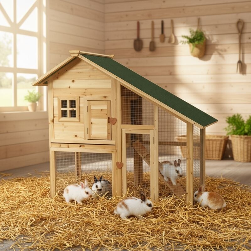 Mucola - Hasenstall Kaninchenstall Hasen Kaninchen Stall Kleintierstall Hasenkäfig new