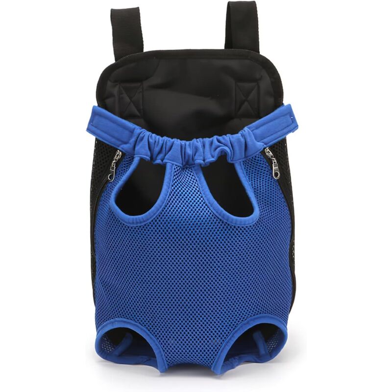 Haustier-Rucksack, verstellbarer Haustier-Rucksack, Hunde-Reisetasche, Haustier-Tragetasche mit belüftetem Design (M, blau)