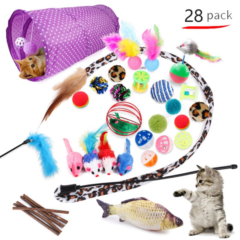 Coocheer - Haustierspielzeug-Set, lustiges Katzenzubehör, Katzenspielzeug, verschiedene Kombinationen/B