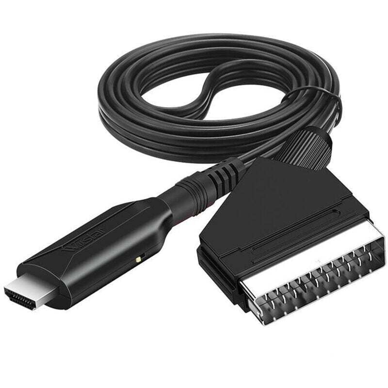 HDMI-zu-SCART-Adapter, HDMI-zu-SCART-Kabelkonverter, All-in-One-Adapter, Audio-Video-Konverter für DVD, Xbox 360, PS4, Blu-ray