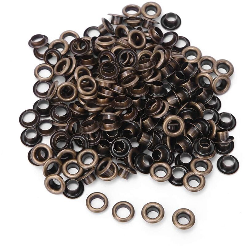 Ej.life - heepdd 100 Stücke Ösen, Double Side Kleidung Tasche Ledergürtel Dekoration 5mm mit 100 Stücke Dichtung 5 mm für Schuh Kleidung Leder