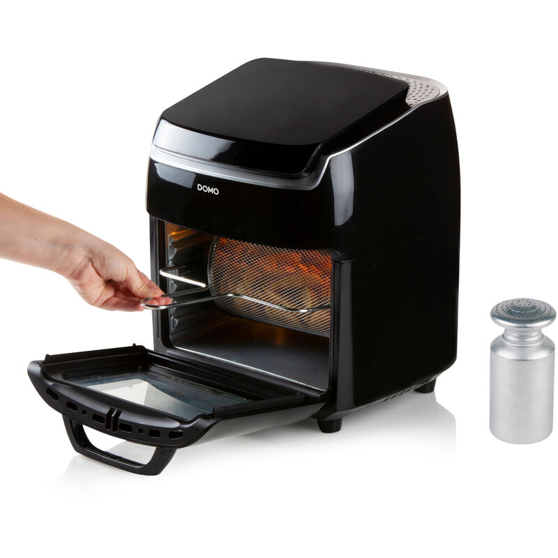 Domo - Heißluftfritteuse digital 10Ltr. Mini Backofen Rotierkorb & Salzstreuer