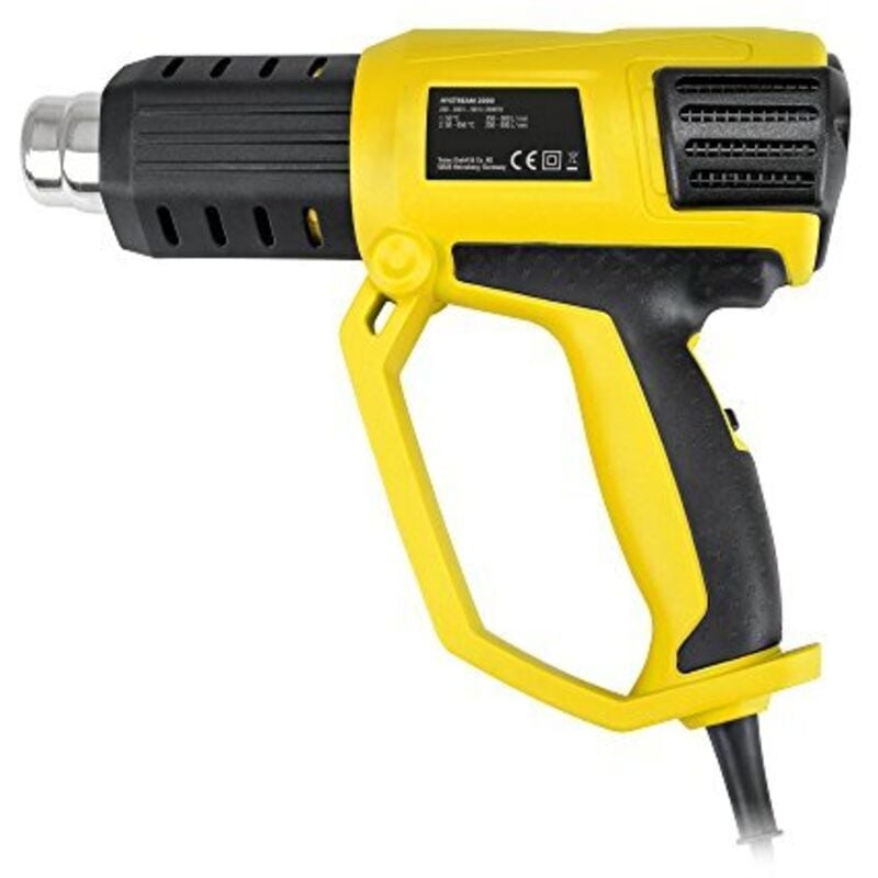 TROTEC Heißluftpistole HyStream 2000 – Heißluftfön Temperaturstufen 50 °/ 650 °, 2000 W – Überhitzungsschutz, LCD Display, zum Entlacken, Löten,