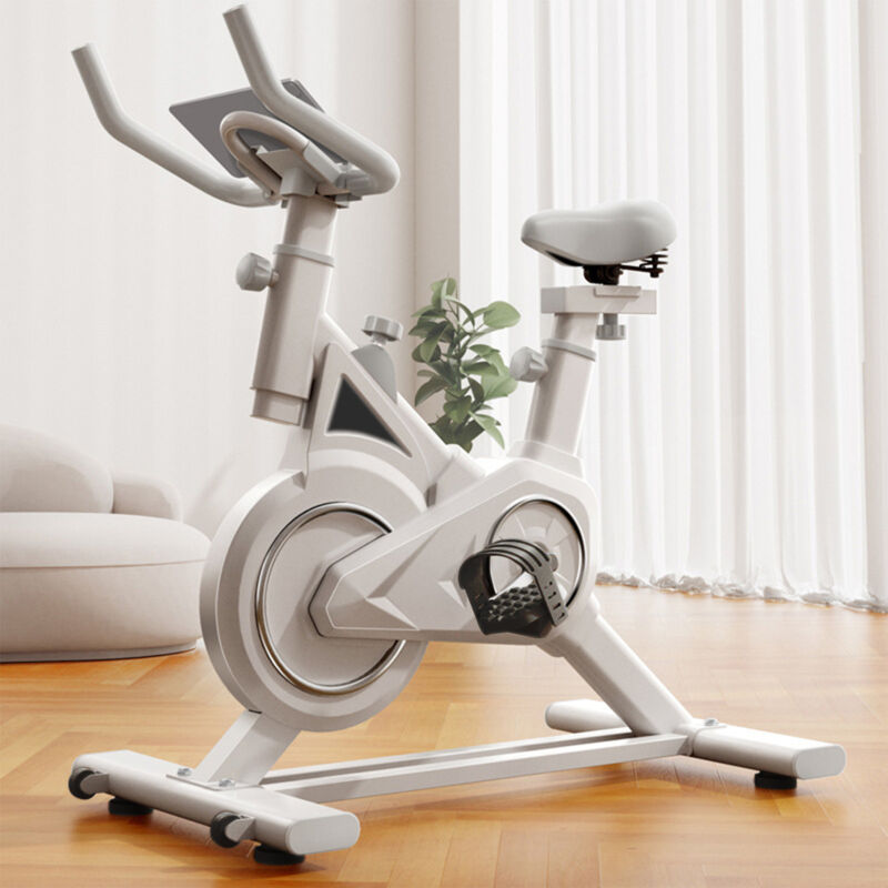 Heimtrainer, Spinning-Bike, intelligente Magnetsteuerung, ultraleise, 85×47×105 cm, weiß.