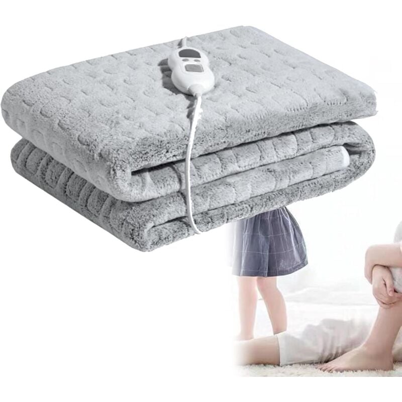 Heizdecke Flanell Heizdecke 230V, 152x127CM 1-8H Automatische Abschaltung Grau