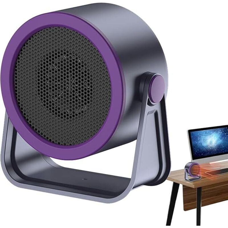 Heizgerät für kleine Räume Geräuschlose Tischheizung Tragbare Elektroheizung Wiederaufladbare Heizung mit 2 Temperaturstufen, persönliche Heizung