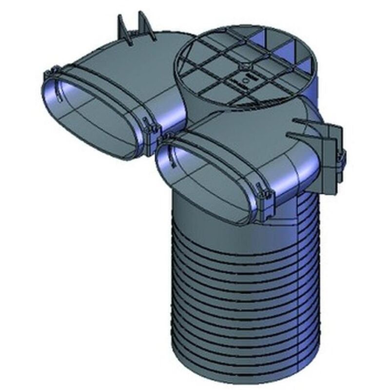 Helios FRS-DWK 2-51/125 FlexPipe Decken-/Wandkasten DN 125 und 2 Stutzen oval 51mm für Decken-/ Wandventile