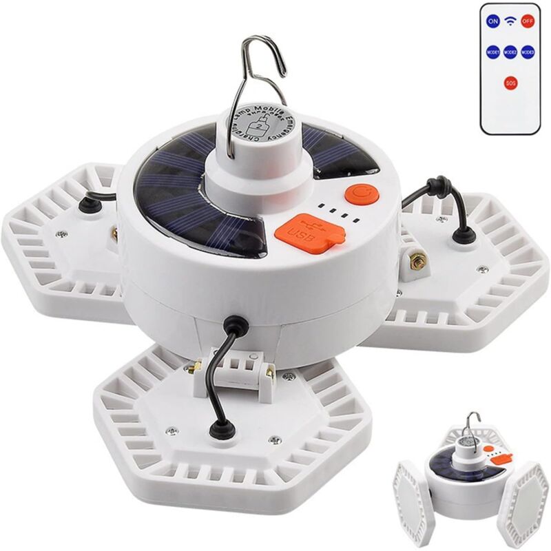 Helle LED-Solarleuchte, usb wiederaufladbar, faltbare Campinglampe, Outdoor-Laterne mit Fernbedienung, Camping-Zeltlampe für Wandern, Angeln, Camping