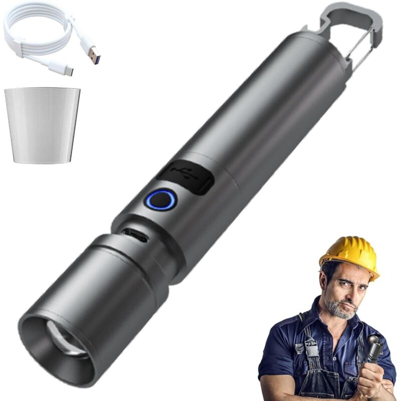 Hellste Taschenlampe, LED-Taschenlampe mit hoher Lichtstärke, tragbare LED-Taschenlampe mit Powerbank-Funktion, wiederaufladbare Taschenlampe