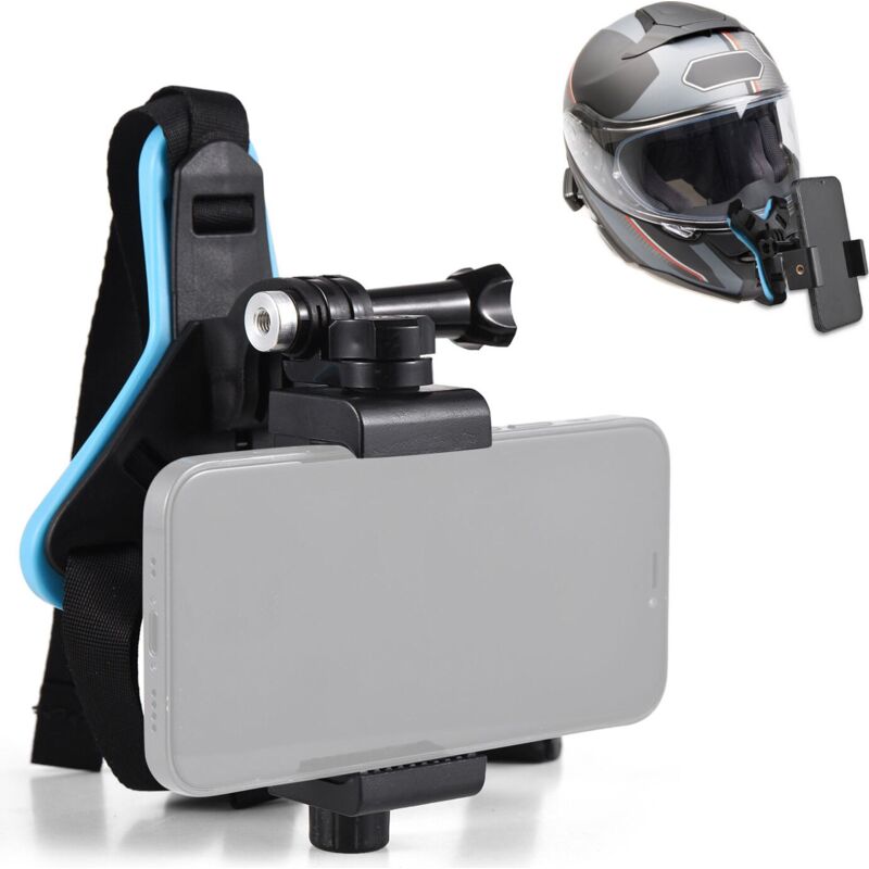 Helmhalterung für Action-Kameras, inkl. Adapter & Handy-Clip – kompatibel mit GoPro, DJI Osmo & AKASO