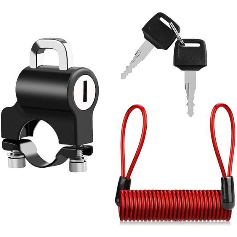 Bluedeer - Helmschloss Motorrad Motorradhelm Schloss mit 4 Schlüsseln, Helmschloss Motorradhelm Sicherheitsschloss für Lenkerschlauch Helmschloss für