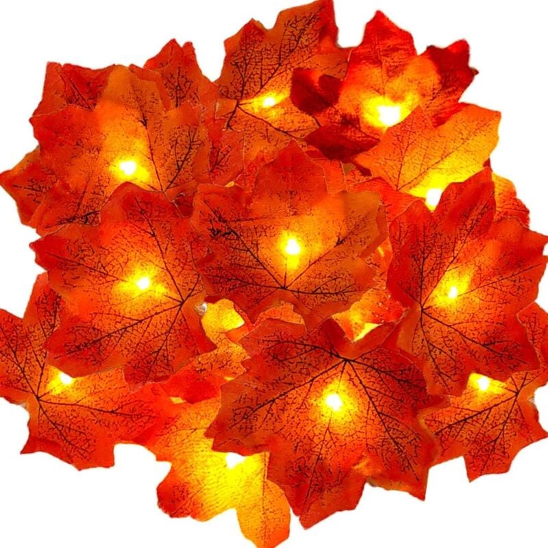 Memkey - Herbstgirlande, Herbstdekoration, 20 Lichtergirlanden, Herbstblattgirlande, Halloween-Weihnachtsdekoration, Thanksgiving-Dekoration,