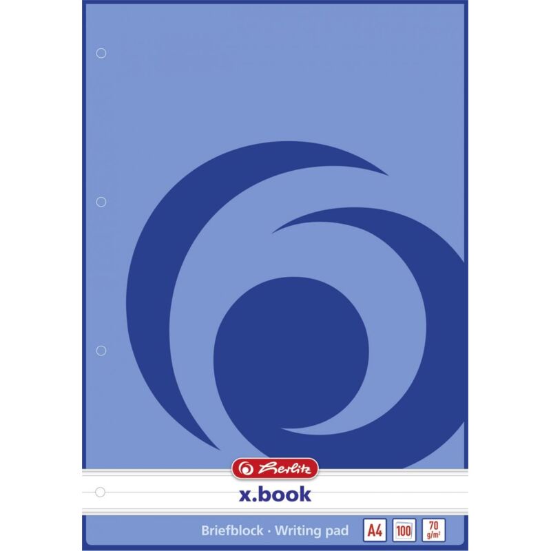 Herlitz - Briefblock A4 liniert, 100 Blatt, holzfreies Papier, 70 g/qm Schreibwaren