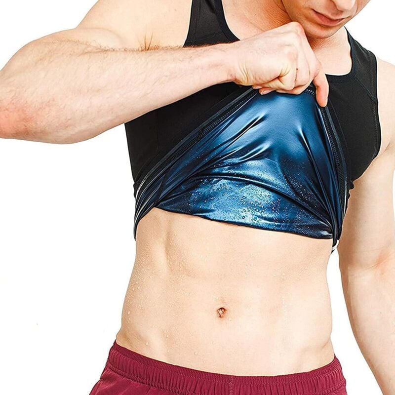 Herren Sauna Schwitzweste, Atmungsaktives Saunashirt Herren Schwitztanktop Beheizte Saunaweste Saunaweste Herren Schwitztanktop Für Gym Fitness Body