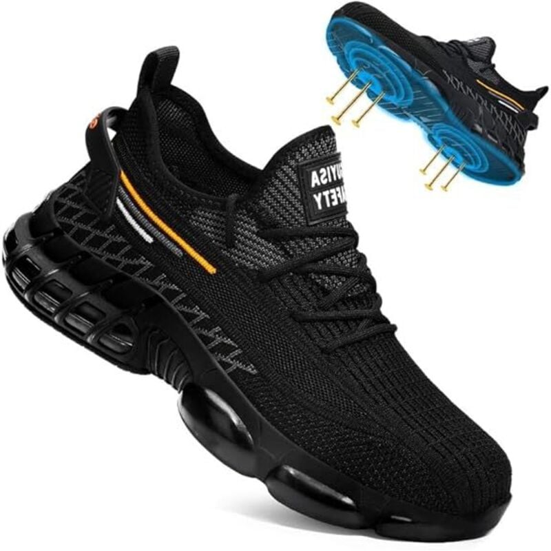 Herren Stahlkappenschuhe, rutschfeste Arbeitsschuhe, Luftkissen-Konstruktionsschuhe, Industrieschuhe, leichte Stahlkappenschuhe für Herren -45