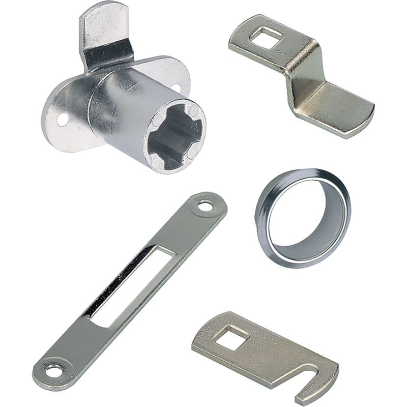 Hettich - prestige 2000 Zylinder-Hebelschloss Z23 Set, ø18, Stahl vernickelt