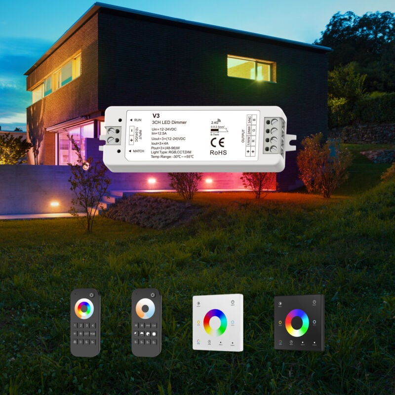 Light 12-48V Wi-FI/RF Controller Fernbedienung rgb/cct led Beleuchtung Wandschalter Dimmer: Controller Modelle, 3CH rgb Controller 12-24V V3 - Hexim