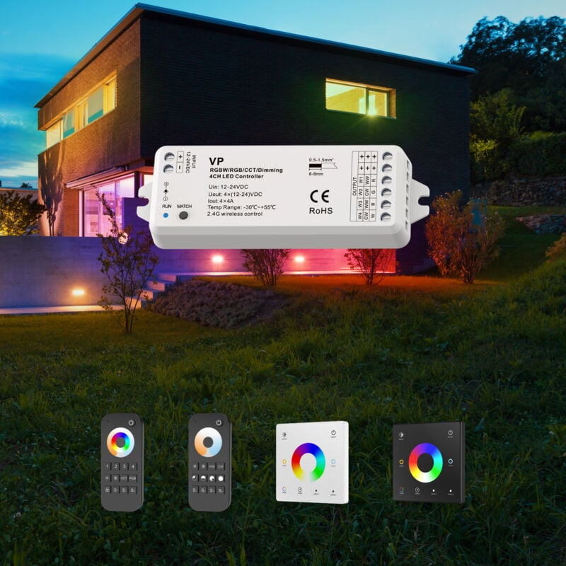 Light 12-48V Wi-FI/RF Controller Fernbedienung rgb/cct led Beleuchtung Wandschalter Dimmer: Controller Modelle, 4CH rgbw Controller 12-24V vp - Hexim