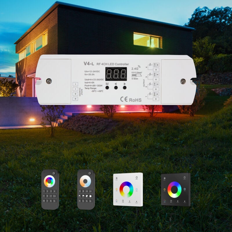 Light 12-48V Wi-FI/RF Controller Fernbedienung rgb/cct led Beleuchtung Wandschalter Dimmer: Controller Modelle, 4CH rgbw Controller 12-48V V4-L