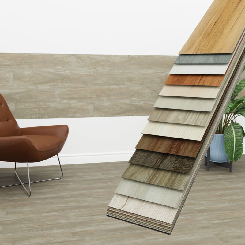 HEXIM Vinyldielen 0,97m² selbstklebend PVC Wandverkleidung Bodenbelag Holzoptik 91x15cm Paneele: 7 Dielen / 0.97 m², 5401-1 Soft Walnut