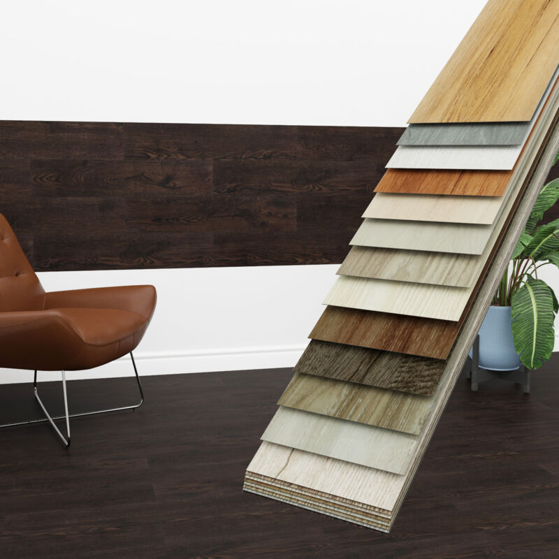Hexim - Vinyldielen 0,97m² selbstklebend pvc Wandverkleidung Bodenbelag Holzoptik 91x15cm Paneele: 7 Dielen / 0.97 m², 1804-18 Ebony Black